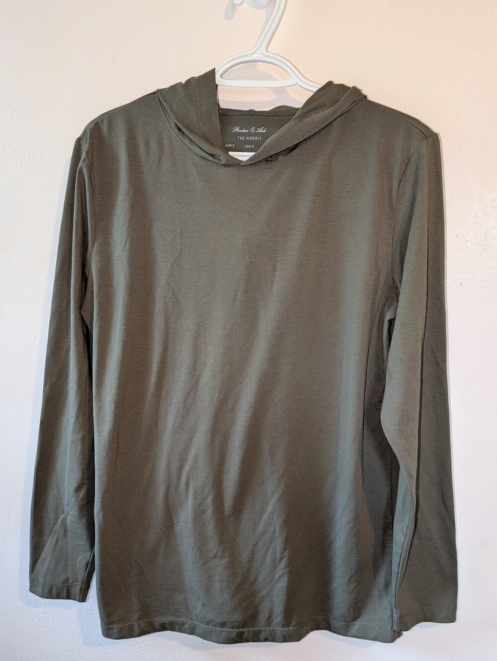 Porter & Ash Olive Hooded Long Sleeve Shirt